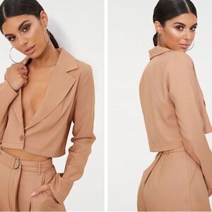 PLT TAN CROP BLAZER